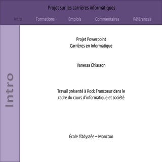 Projet sur l'informatique