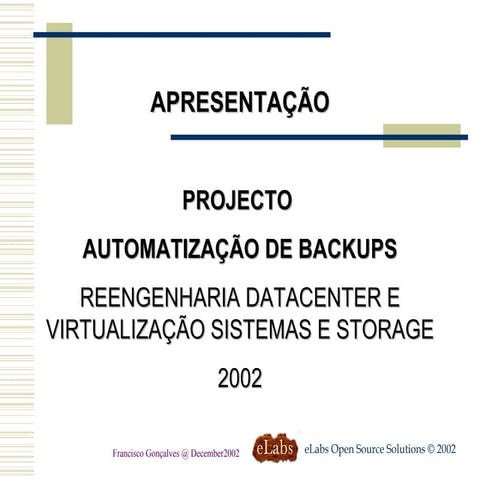 Proj storage&backups&consolidaservidores&as400&pcov3