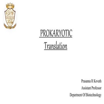Prokaryotic translation