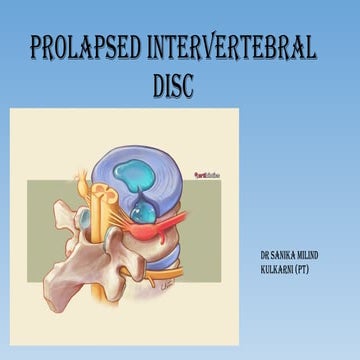 prolapsed intervertebral disc presentation | PPTX