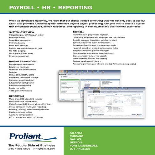 Payroll, Human Resources, and Reporting by Proliant