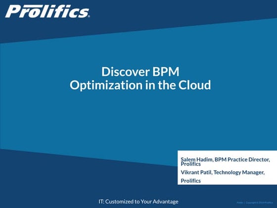 Discover BPM Optimization in the Cloud