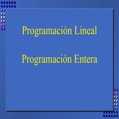 Programacion Lineal