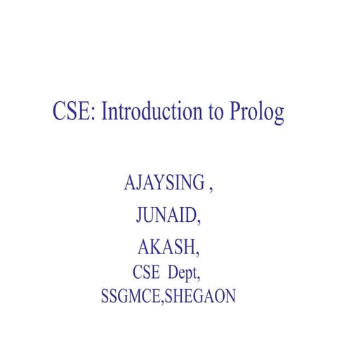 Prolog | PPT