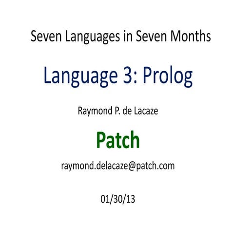 Prolog 7-Languages | PPT