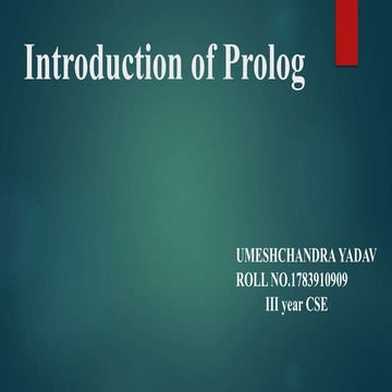 Prolog | PPTX | Programming Languages | Computing