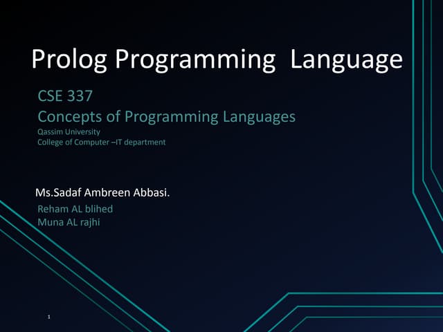 Prolog Programming Language | PPTX