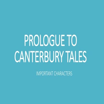 Prologue to canterbury tales