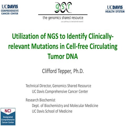 Utilization of NGS to Identify Clinically-Relevant Mutations in cfDNA: Meet t...