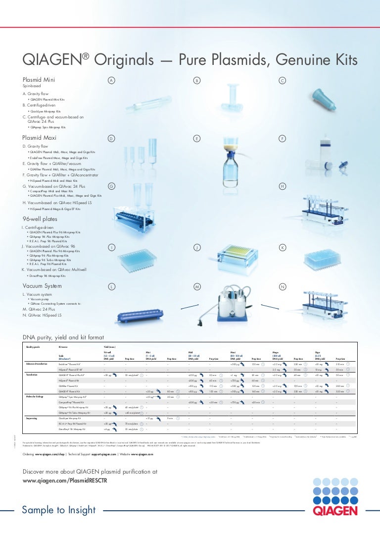 QIAGEN® Originals — Pure Plasmids, Genuine Kits Learn more