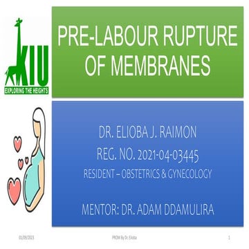 Pre-Labor Rupture of Membranes (PROM) | PPTX