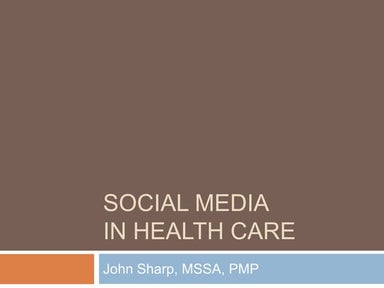 Social Media in Healthcare