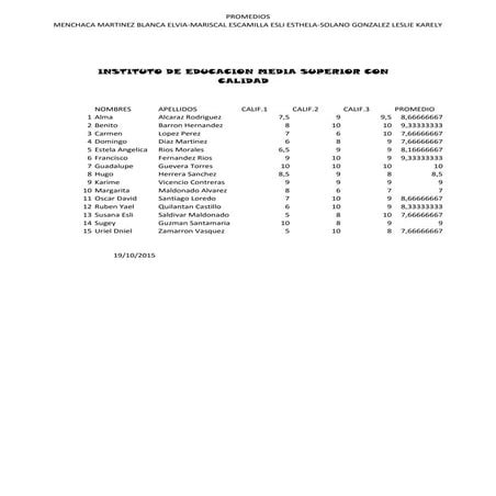 Promedio 1 Im Karely Pdf