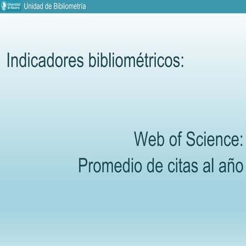 Promedio de citas al año en WoS