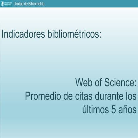 Promedio de citas durante los últimos 5 años en WoS