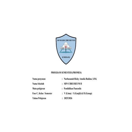 Promes (Program Semester) Pendidikan Pancasila K-V.docx