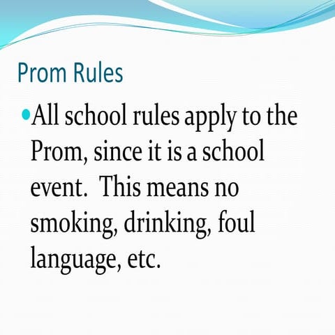 Prom guidelines