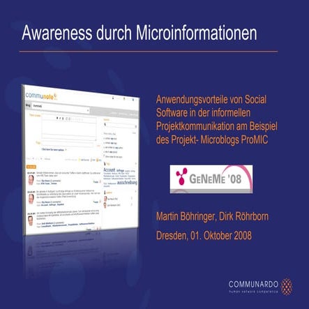 Awareness durch Microinformationen