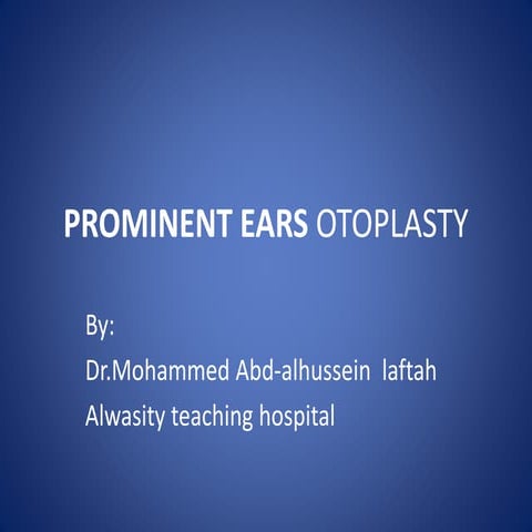 Prominent ears otoplasty