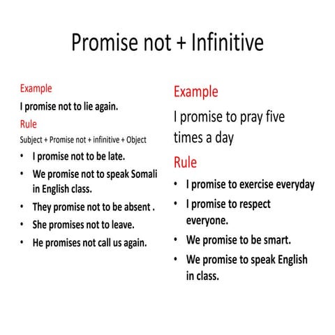 Promise not + Infinitive.pdf