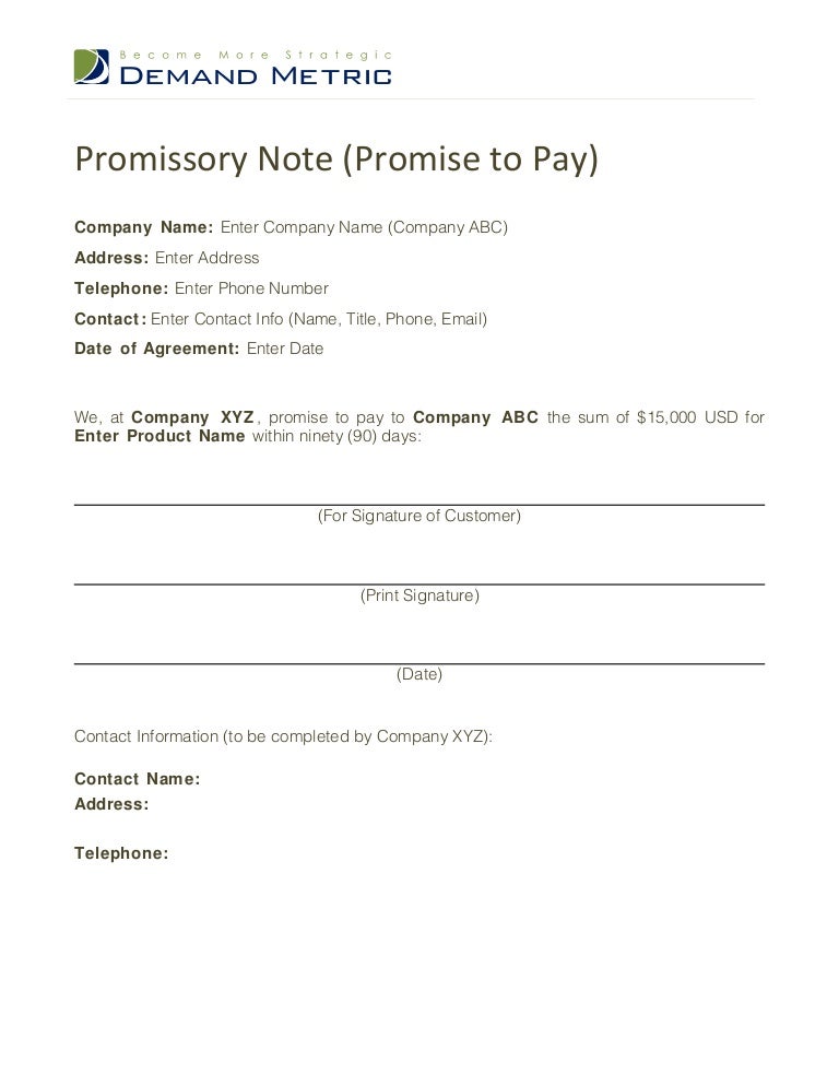 promise to pay template