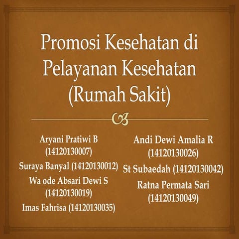 Promosi kesehatan pelayanan kesehatan
