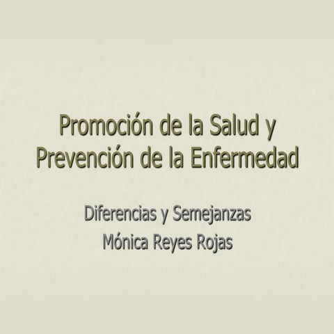 PromocióN De La Salud Y PrevencióN De La