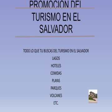 Promoción del turismo en el salvador