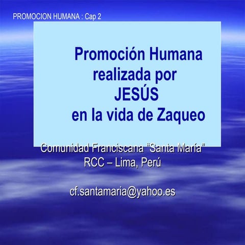 Modelo Promoción Humana Realizada Por Jesús A Zaqueo