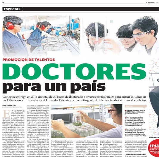Promoción de talentos Doctores para un país