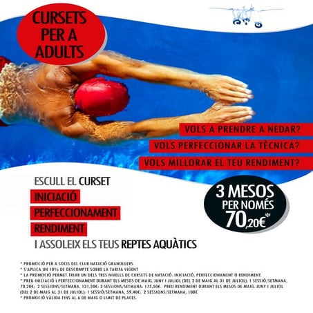 Promoció! Curserts per a Adults