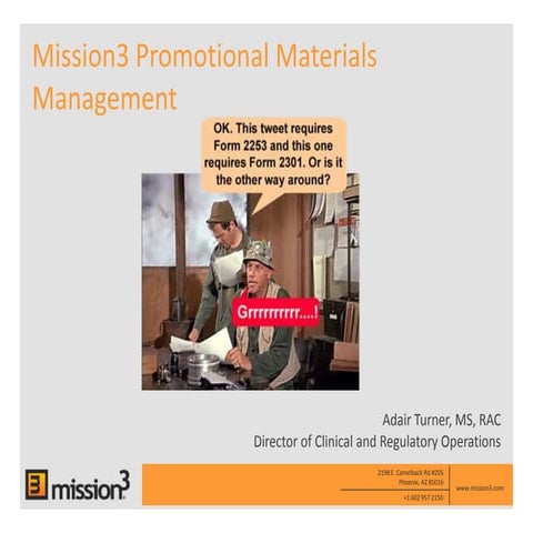 Mission3 electronic Promotional Materials Management (eMPM) Webinar April, 23 2014