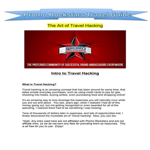 Promo Rockstars Travel Guide-FREE EDITION
