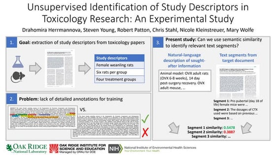 Unsupervised Identification of Study Descriptors in Toxicology Research: An E...