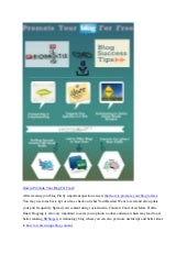 how to promote blog for free