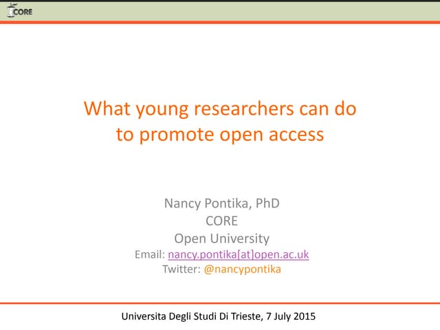 What young researchers can do to promote open access