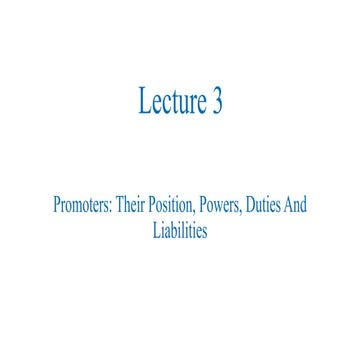 21032018-C4E-Promoters: Their Position, Powers, Duties And Liabilities