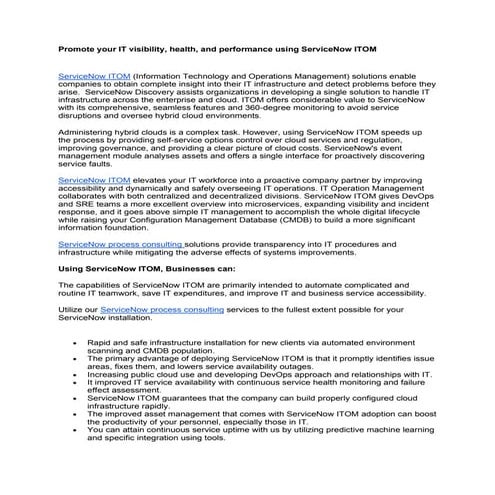 Promote your IT visibility, health, and performance using ServiceNow ITOM.pdf