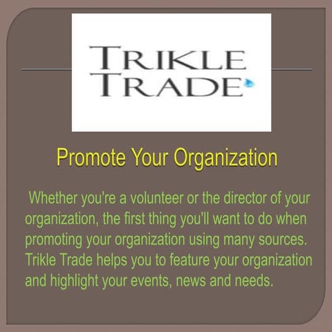 Promote Your Organization