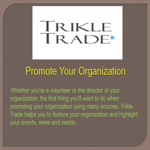 Promote Your Organization