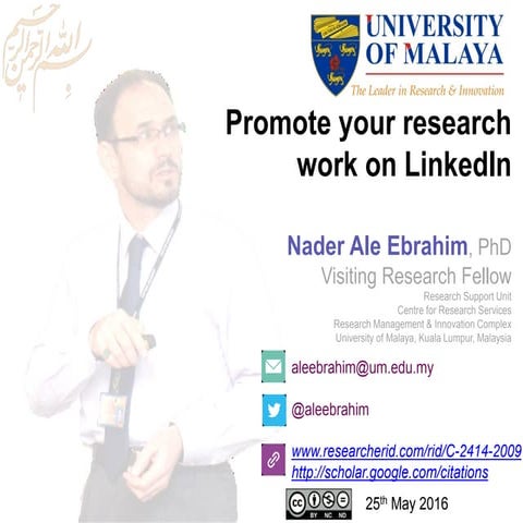 Promote your research work on LinkedIn
