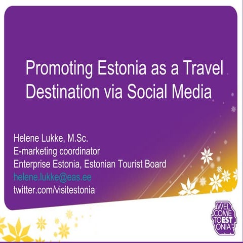 Promoting Estonia as a travel destination via social media