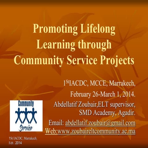 Promoting lifelong learning through community service projects