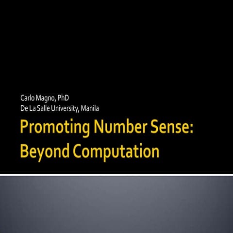 Promoting number sense