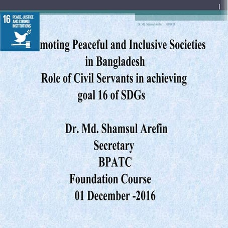 Promoting peaceful and inclusive societies