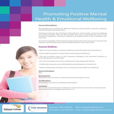 Promoting Positive Mental Health Training Courses | PDF