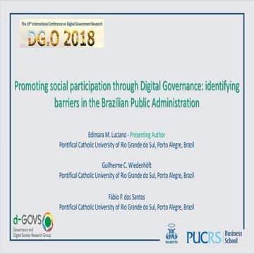 Promoting social participation through Digital Governance: identifying barrie...