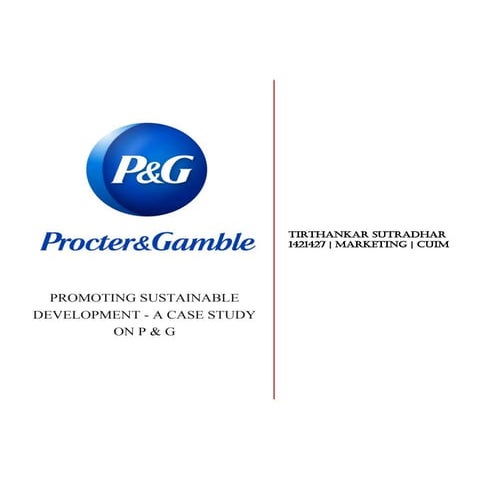 Promoting sustainable development a case study on Proctor & Gamble