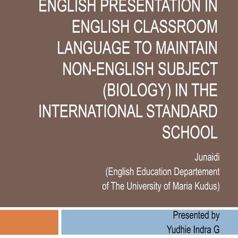 Promoting the use of english presentation in english 2