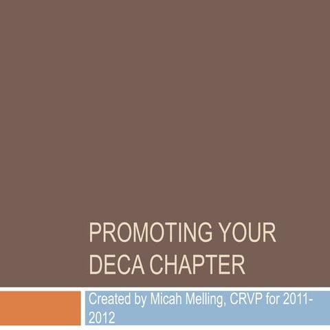 Promoting Your DECA Chapter